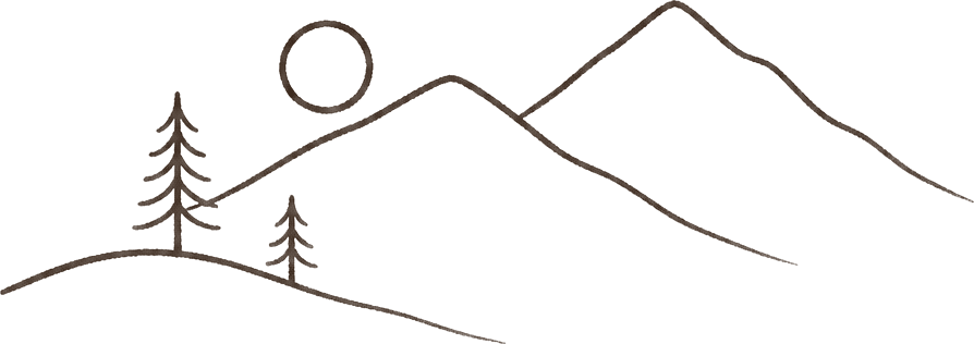 A simple line drawing of mountains